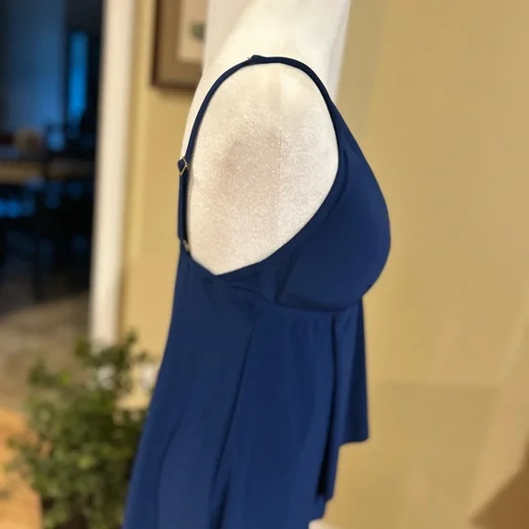 NWT Beyond Tummy Control Solid Essentials V Neck Tankini Top Swimsuit - Picture 16 of 16